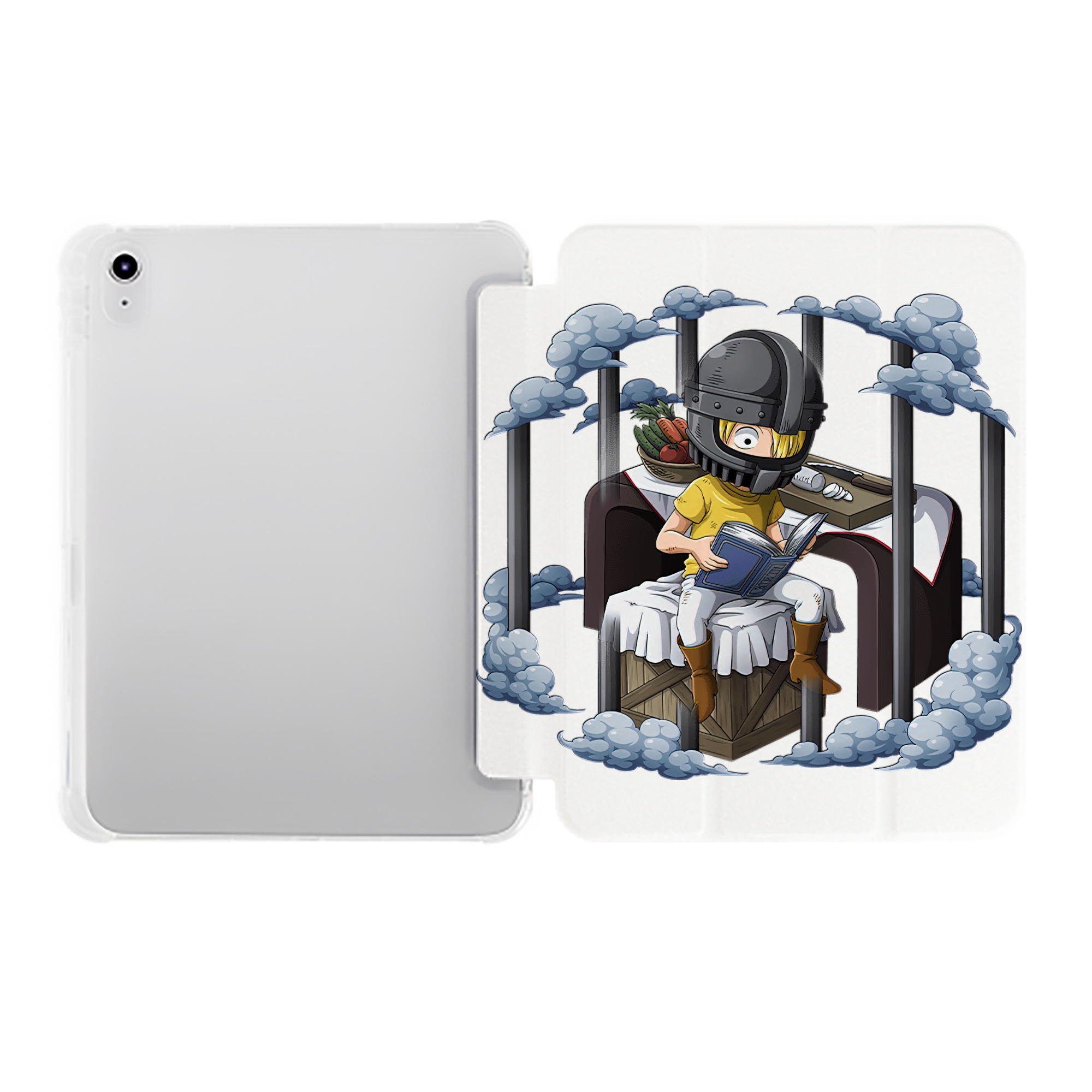 （画像用） ワンピース サンジ ONE PIECE Sanji IPad ケース ペン収納付き 三つ折りスタンド PUレザー×シリコン 対応機種9.5/10.5/10.9インチ
